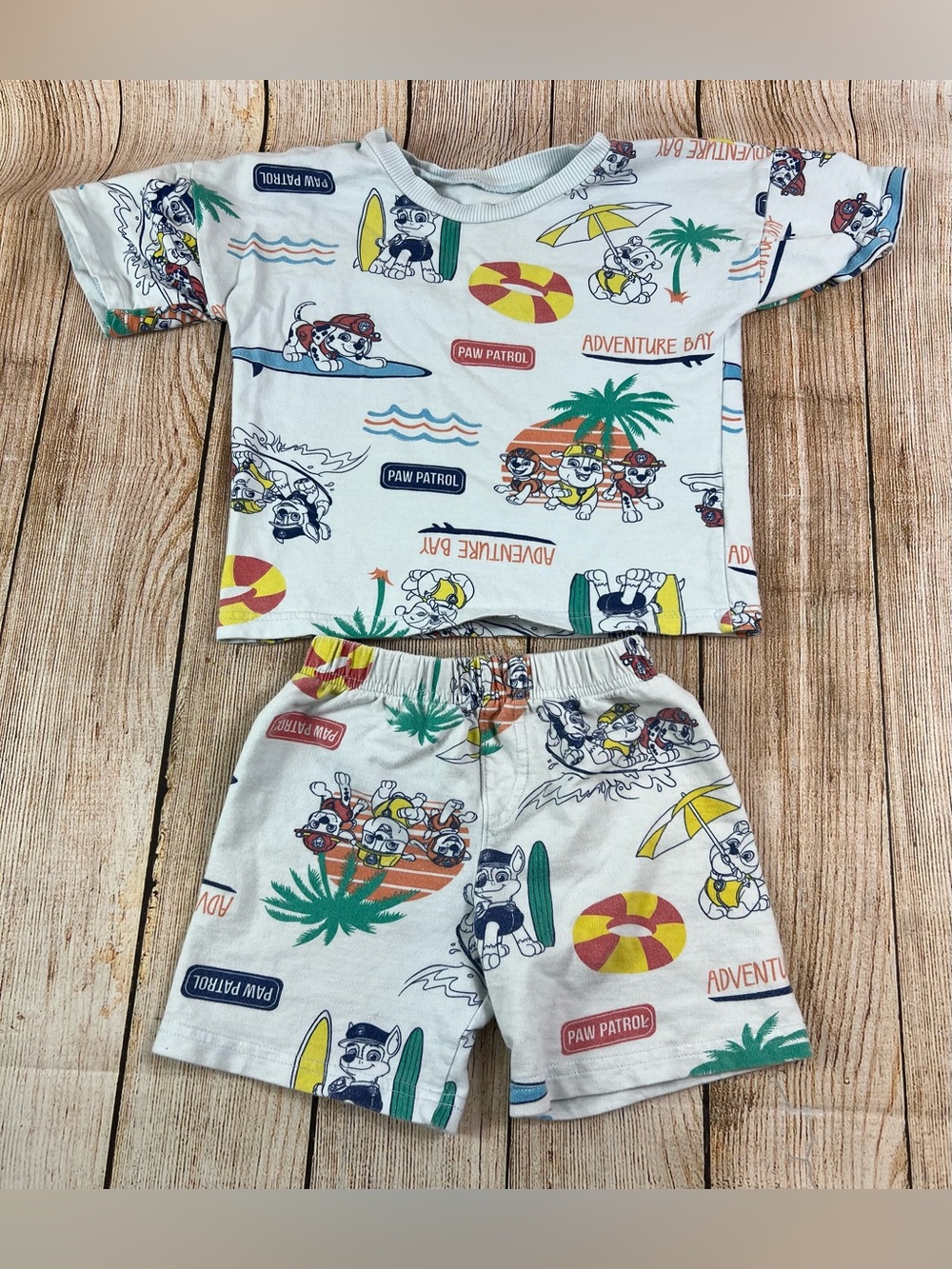 Paw Patrol Little Boys French Terry T Shirt Shorts Outfit Size 4T Toddler